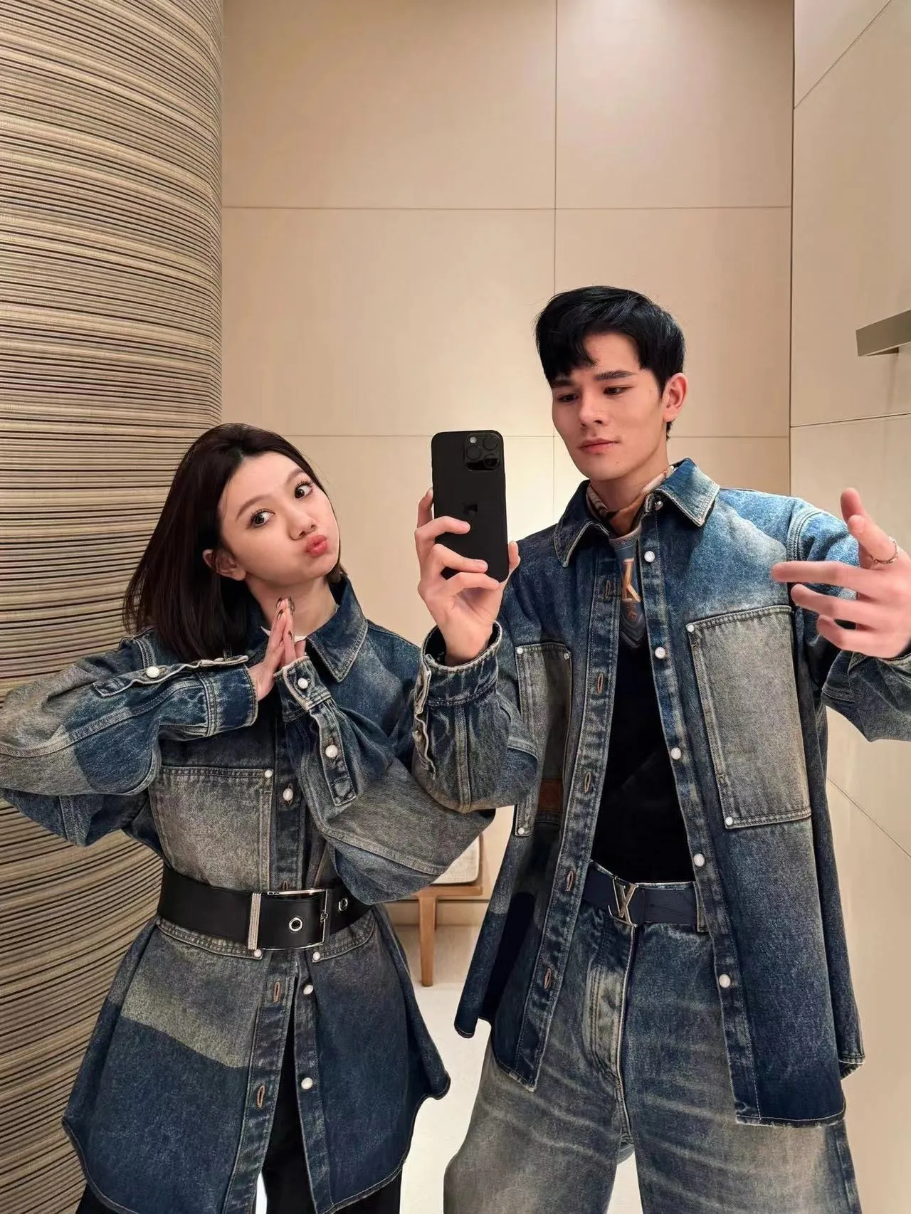Louis Vuitton/Louis Vuitton 24Fw sun-faded washed denim jacket